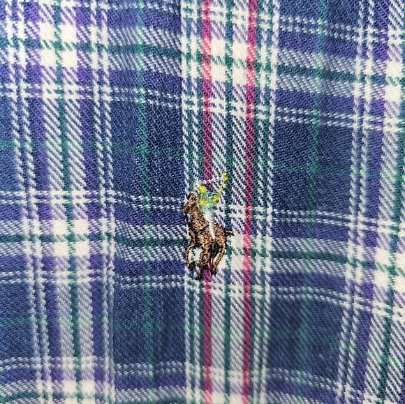 Ralph Lauren Polo Flannel Men's Blue Plaid - Picture 6 of 9